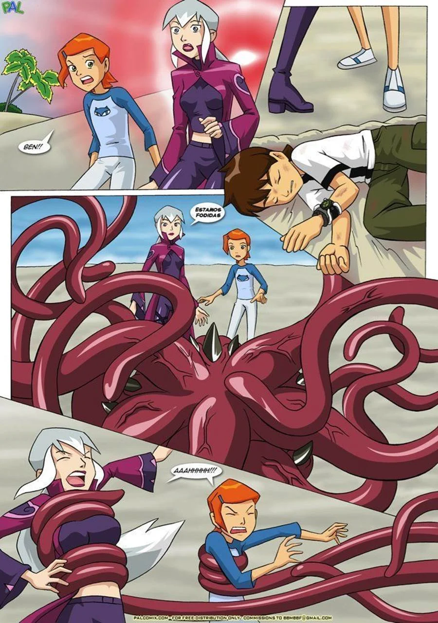 Gwen e as Amigas Gemendo no Quarto - Ben 10 Sexo Explícito em HQ