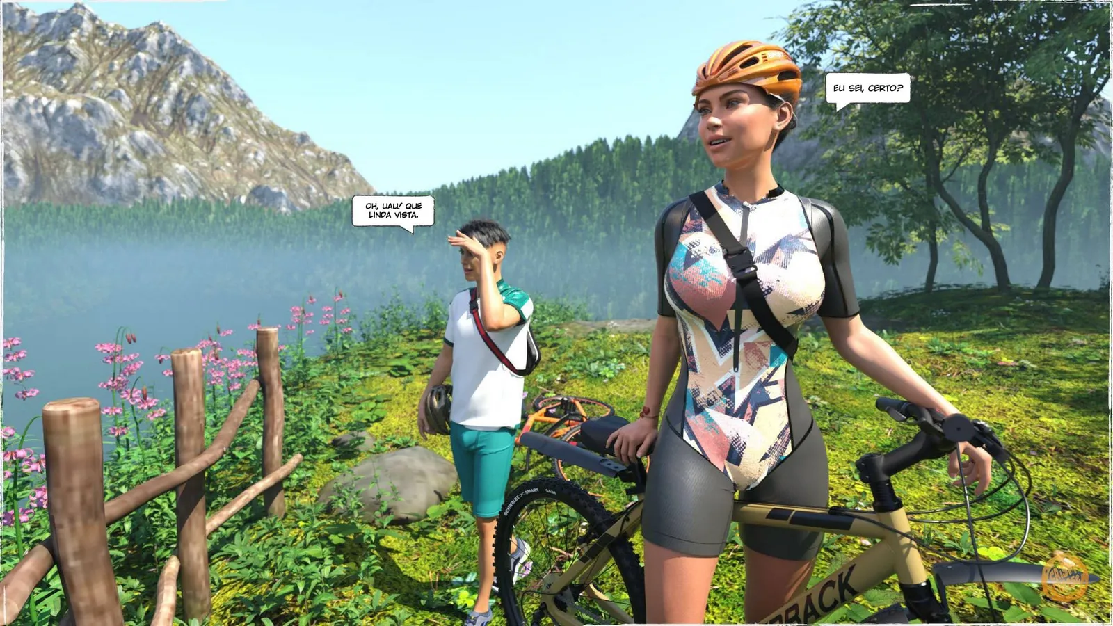 Viagem incrível com cenas quentes de putaria em 3D explícita