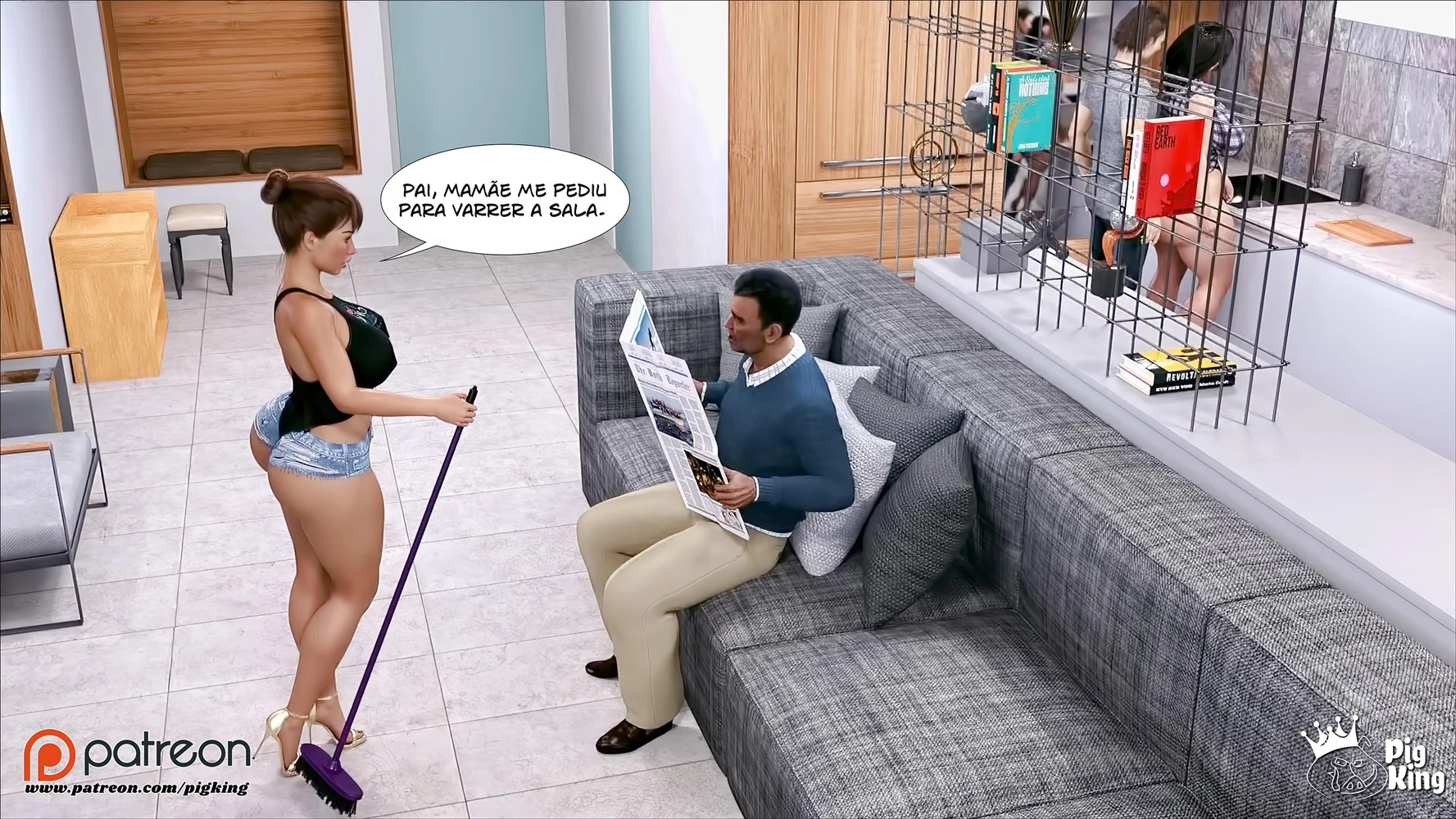 Vila Infernal: Micaela Submissa em Cenas Proibidas - Quadrinhos 3D Explícitos