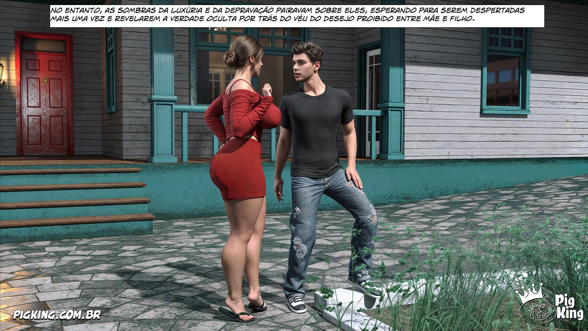 Aldeia Infernal: Encontro Sexual Intenso na Mansão Proibida - HQ 3D Picante