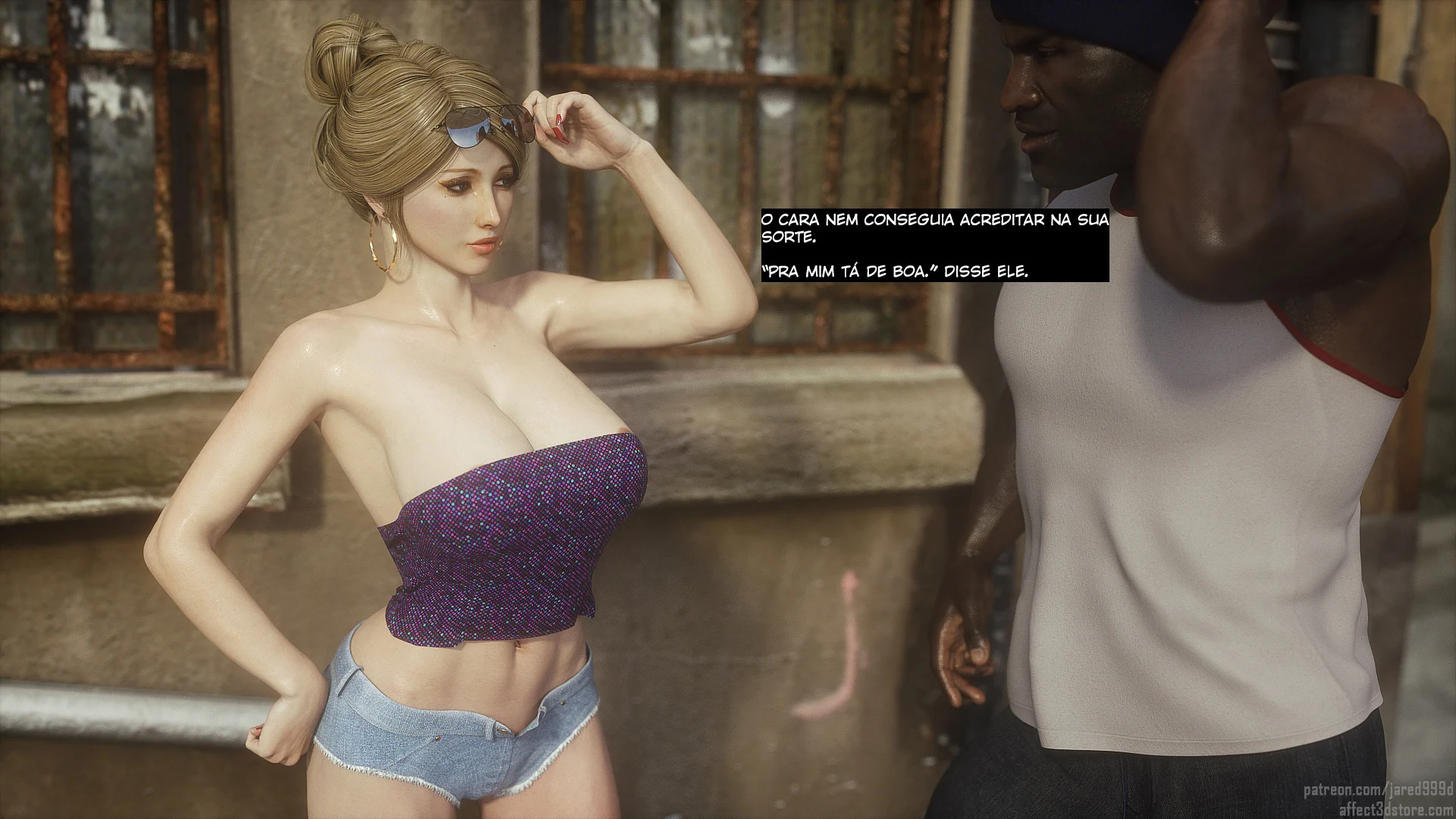 Traição Inter-Racial: Foda Brutal em HQ 3D com Cenas Explícitas de Puta Safada