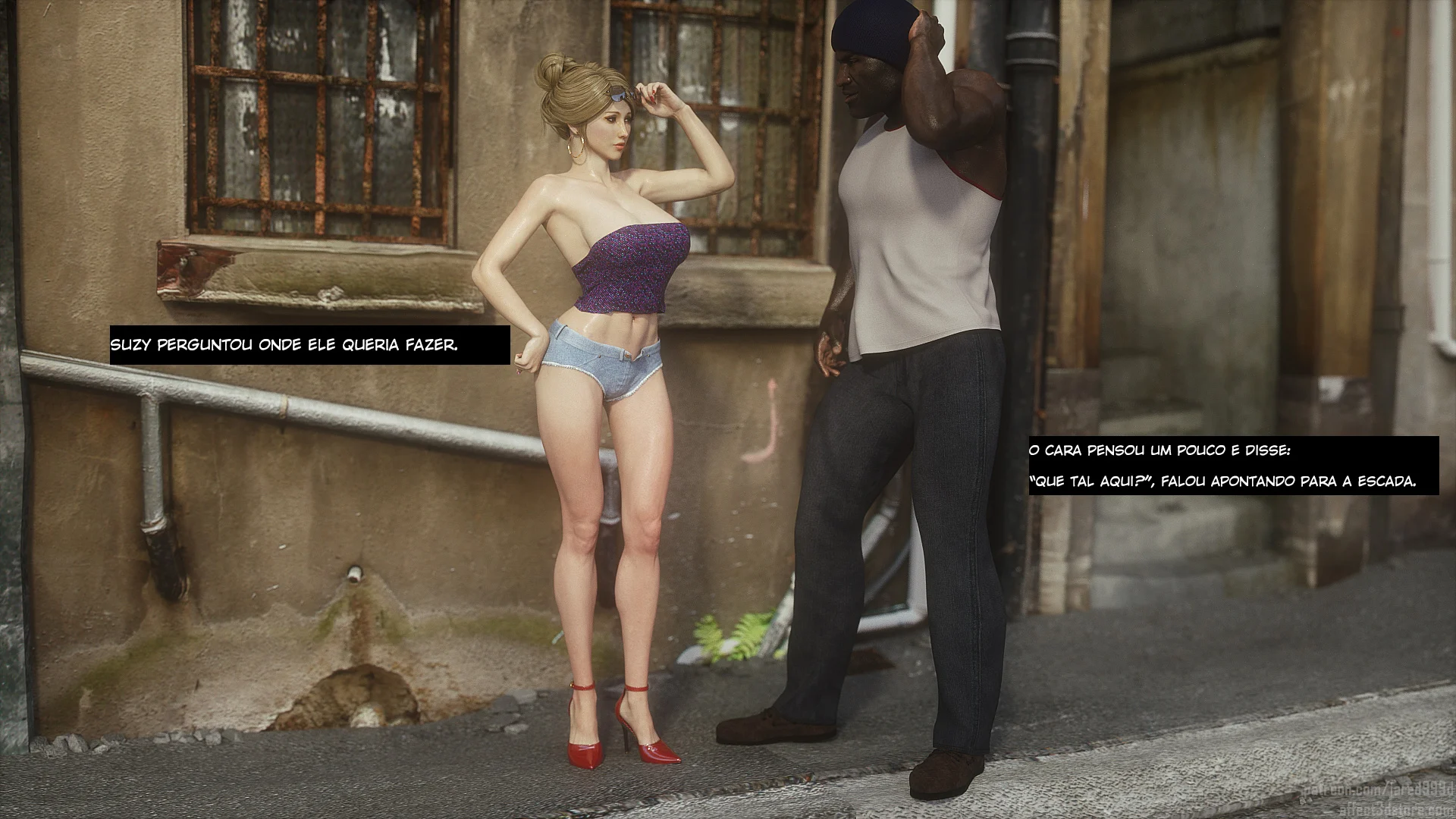 Traição Inter-Racial: Foda Brutal em HQ 3D com Cenas Explícitas de Puta Safada