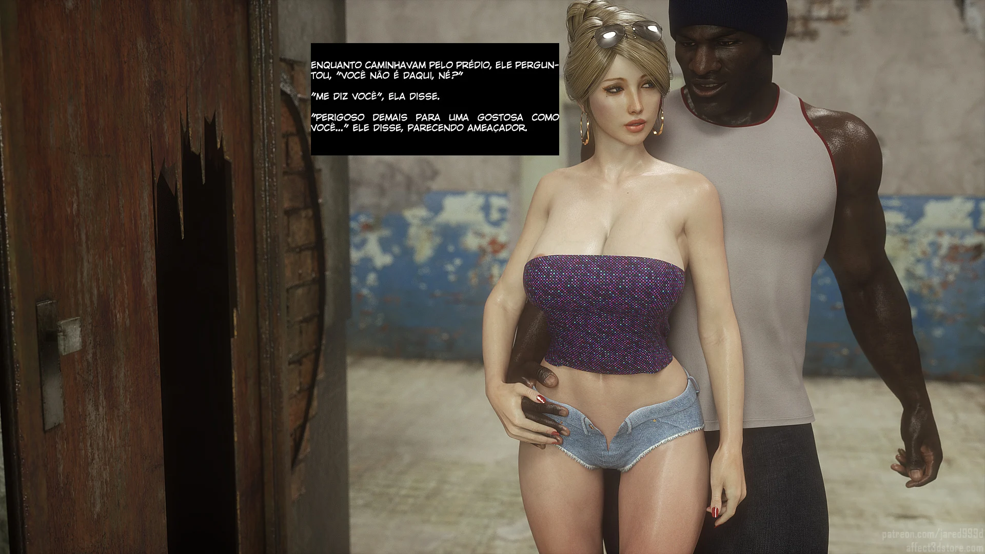 Traição Inter-Racial: Foda Brutal em HQ 3D com Cenas Explícitas de Puta Safada