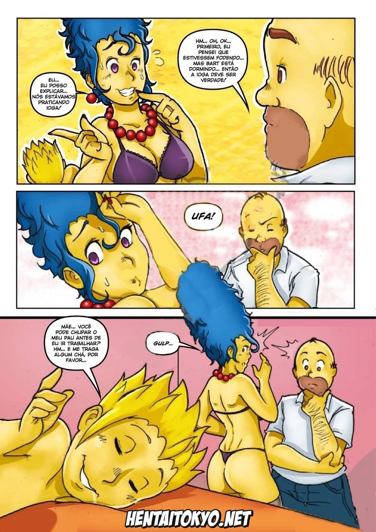 Homer Comendo Lisa com Força - Foda Família nos Simpsons em HQ Porno