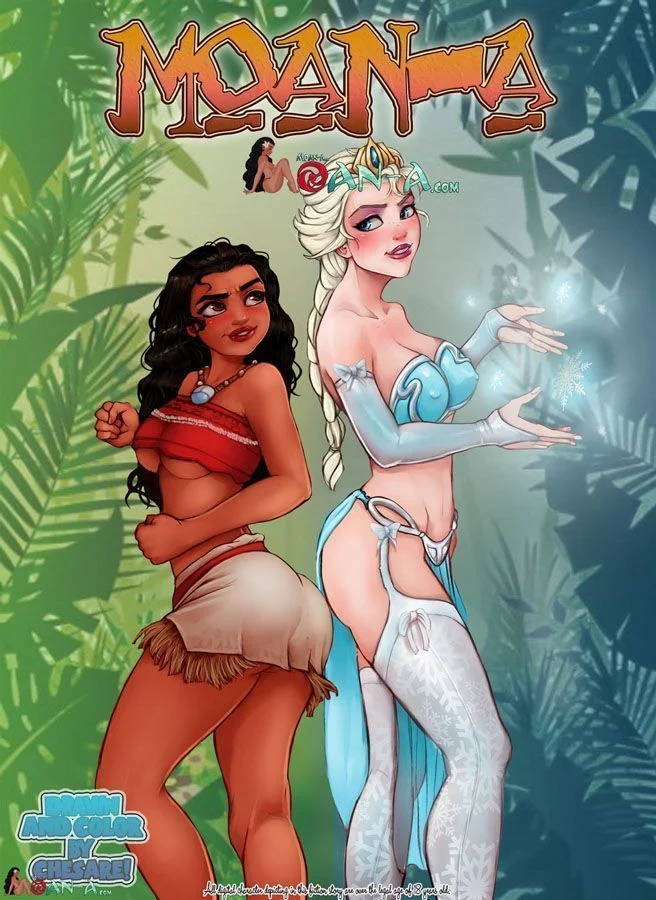 Desenhos Picantes de Moana e Elsa: Fetiche Gelado em HQ Erótica