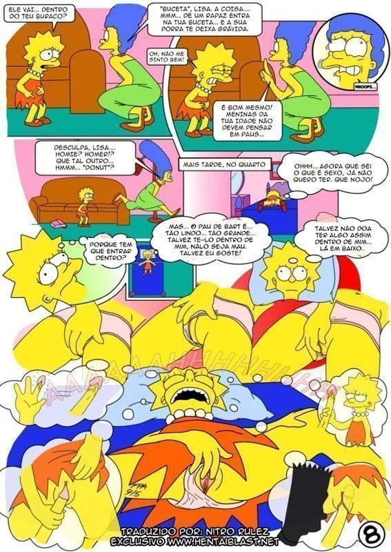 Bart Transando com a Irmã Lisa: Traição Proibida nos Simpsons em HQ Pornô Explícita