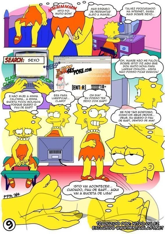 Bart Transando com a Irmã Lisa: Traição Proibida nos Simpsons em HQ Pornô Explícita
