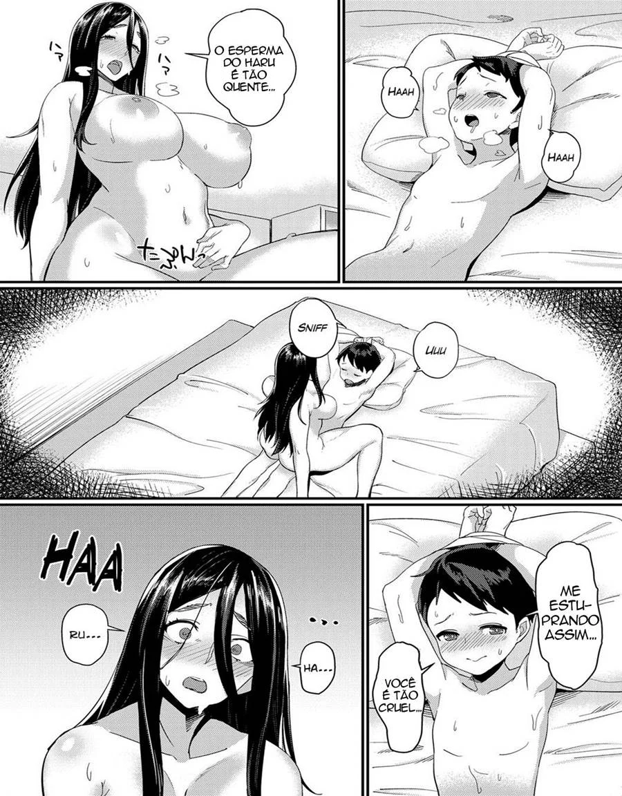 Irmã Gemendo de Prazer pelo Irmão Mais Novo - Hentai Picante de Incesto