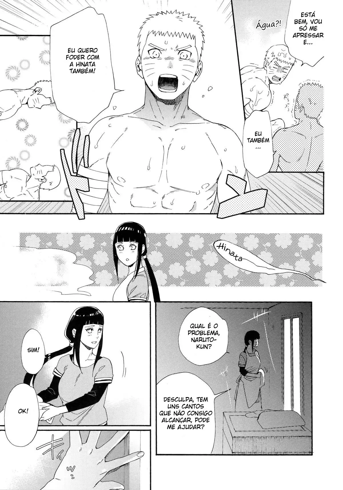 Hinata transando com clones de Naruto - Hentai Explícito em HQ