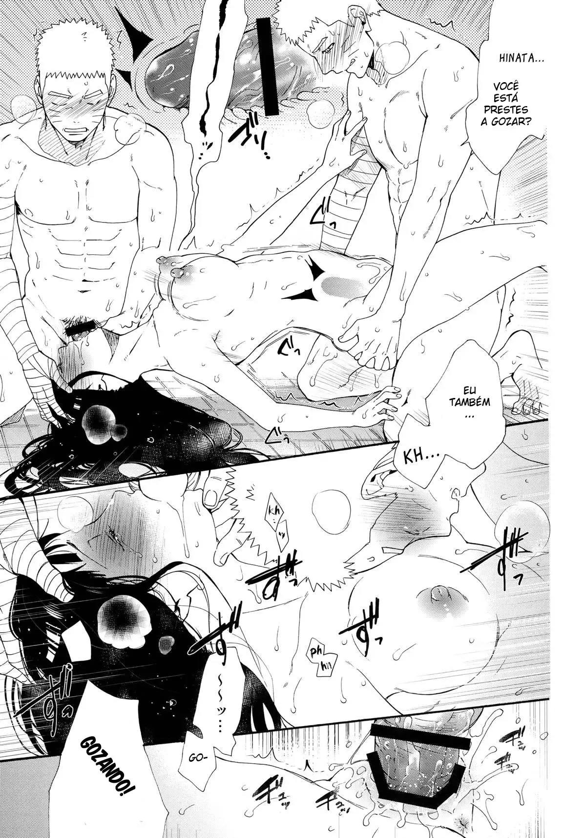 Hinata transando com clones de Naruto - Hentai Explícito em HQ