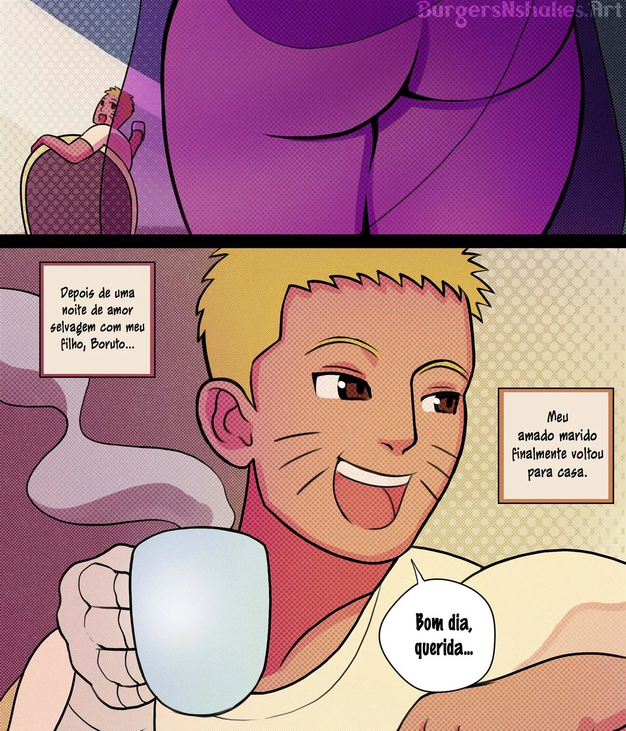 Uma mãe adicta ao membro do próprio filho em HQ proibida de Boruto
