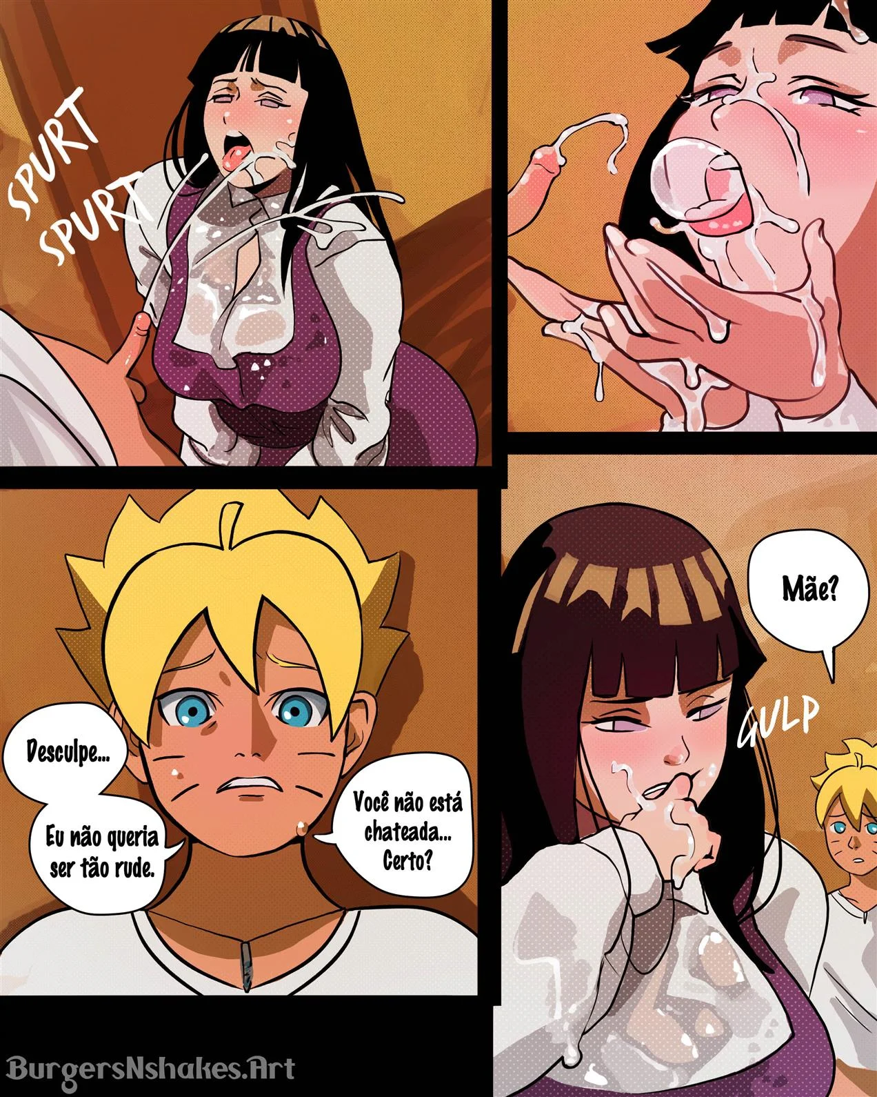 Uma mãe adicta ao membro do próprio filho em HQ proibida de Boruto