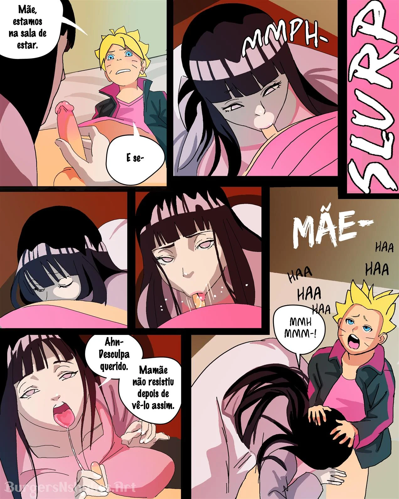Uma mãe adicta ao membro do próprio filho em HQ proibida de Boruto