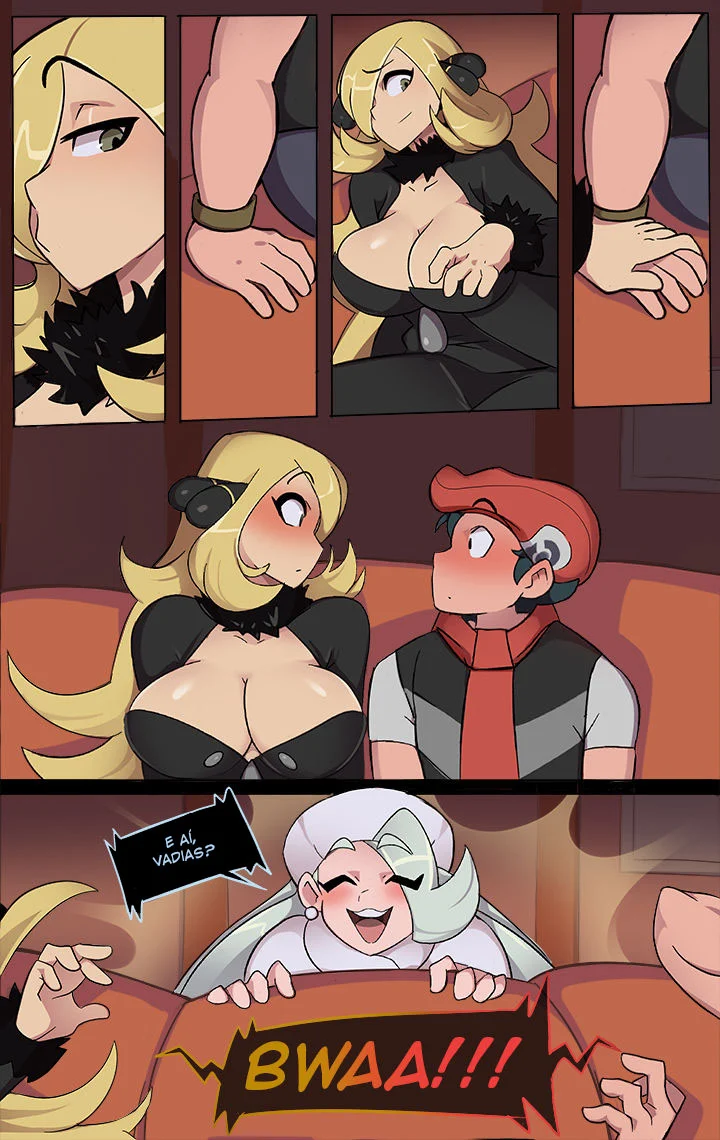 Cynthia Fode Duro com um Pokémon em Quadrinhos Eróticos Explícitos