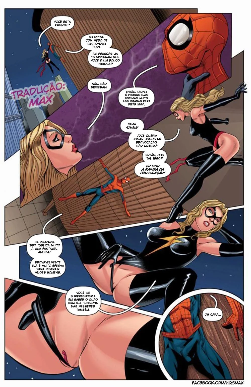 Homem Aranha Transa Brutalmente com Miss Marvel em HQ Erótica Explícita