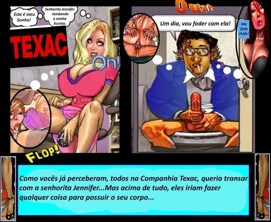 Secretária Gostosa Dá pro Entregador em HQ Erótica Explícita de Sexo