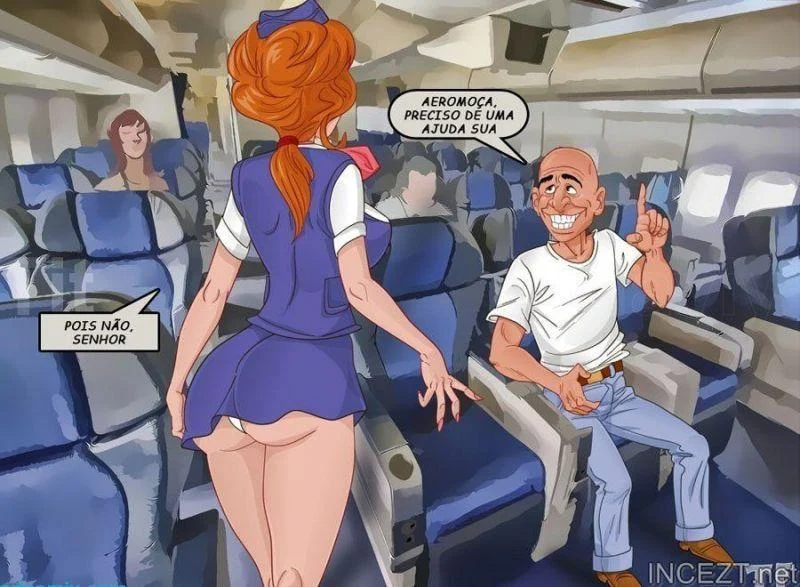 Coma a Aeromoça Safada nos Quadrinhos Pornô Mais Quentes do Hentai