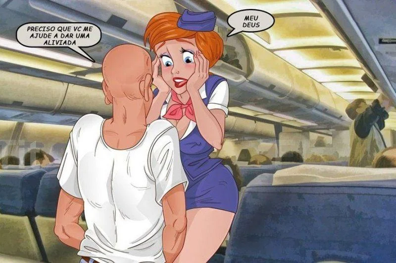Coma a Aeromoça Safada nos Quadrinhos Pornô Mais Quentes do Hentai