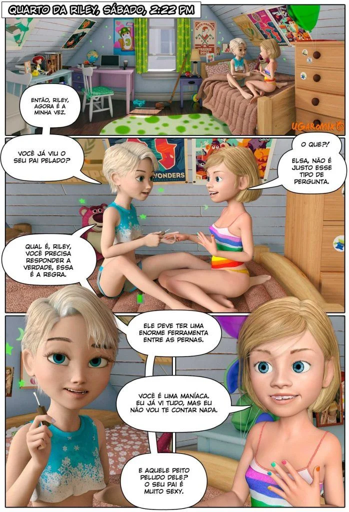 Inside Riley 4: Frio que Esquenta - Elsa Aprende Lições Picantes em HQ 3D Explícita