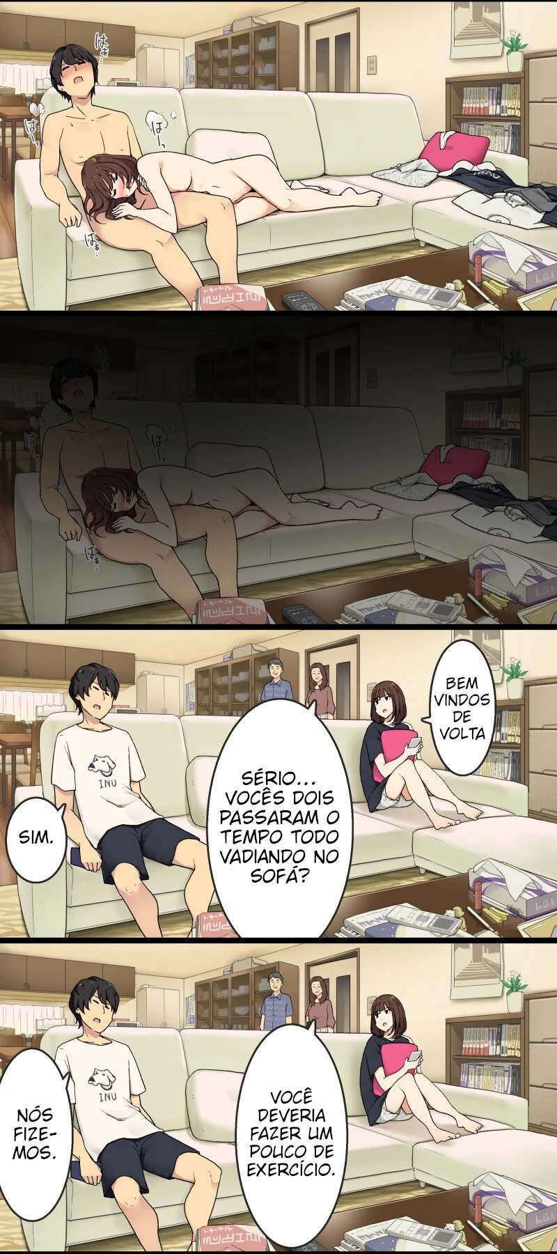 Irmãos se entregando ao prazer proibido: HQ com sexo incestuoso explícito