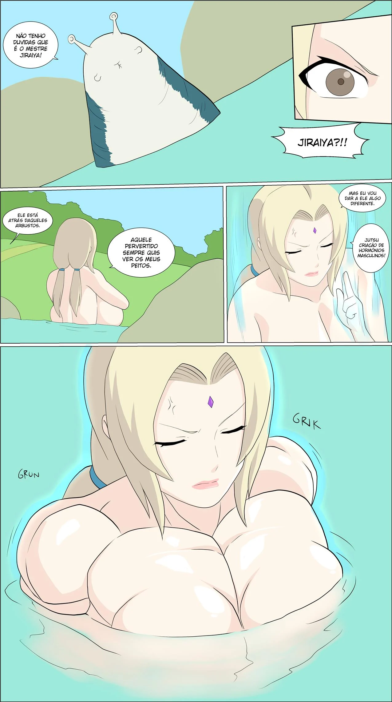 O Segredo Proibido de Tsunade: Jiraiya Enfrenta os Peitos Mais Famintos de Konoha