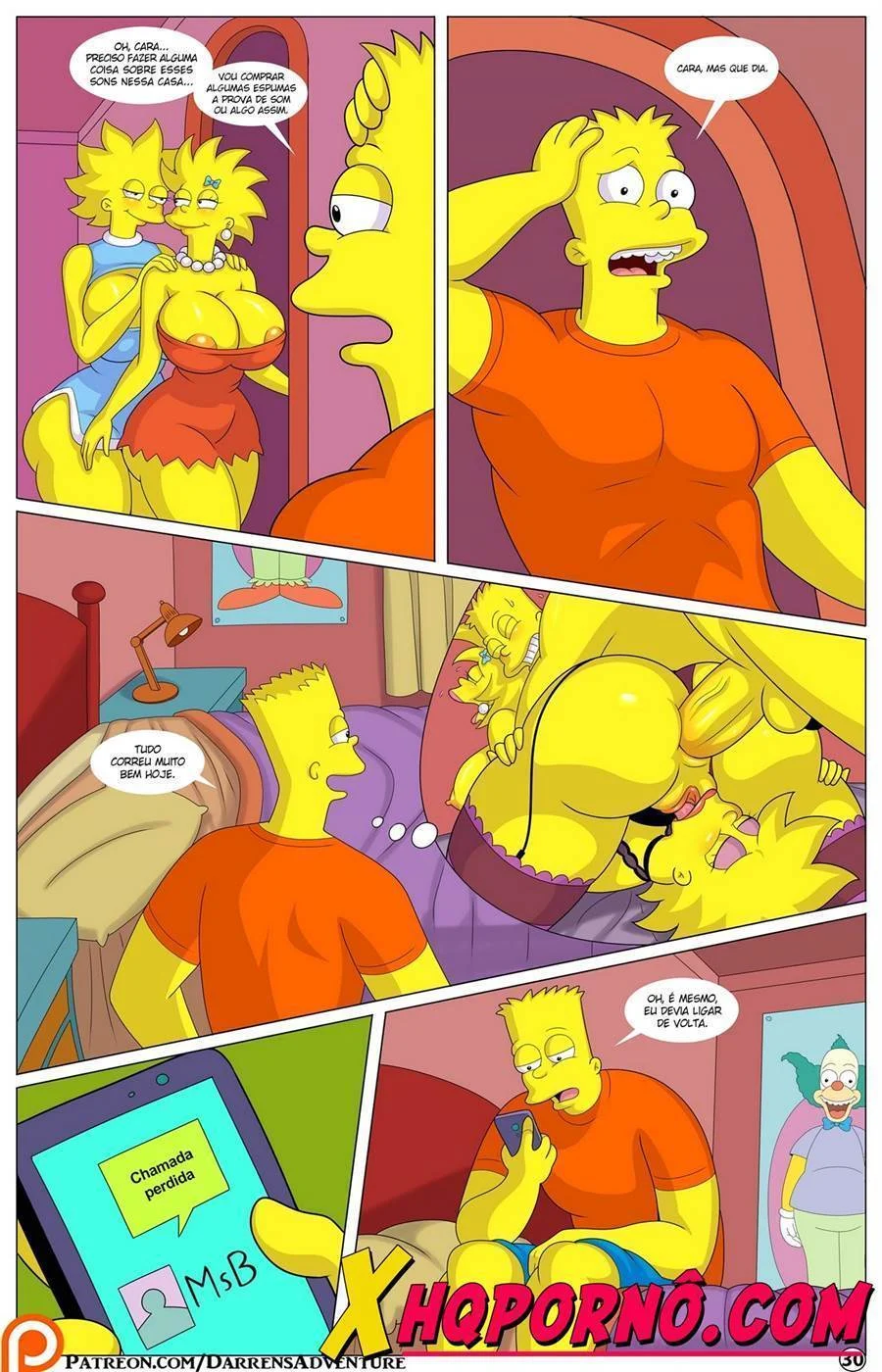 Aventuras Proibidas de Darren 3: Sexo Explícito com as Garotas dos Simpsons em HQ