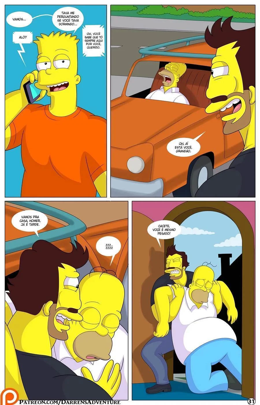 Aventuras Proibidas de Darren 3: Sexo Explícito com as Garotas dos Simpsons em HQ
