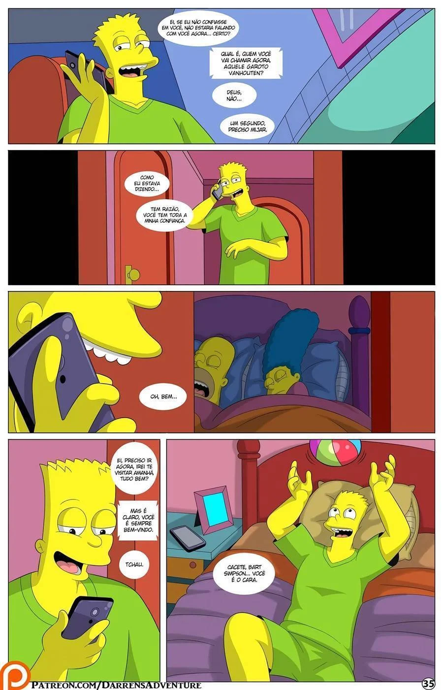 Aventuras Proibidas de Darren 3: Sexo Explícito com as Garotas dos Simpsons em HQ