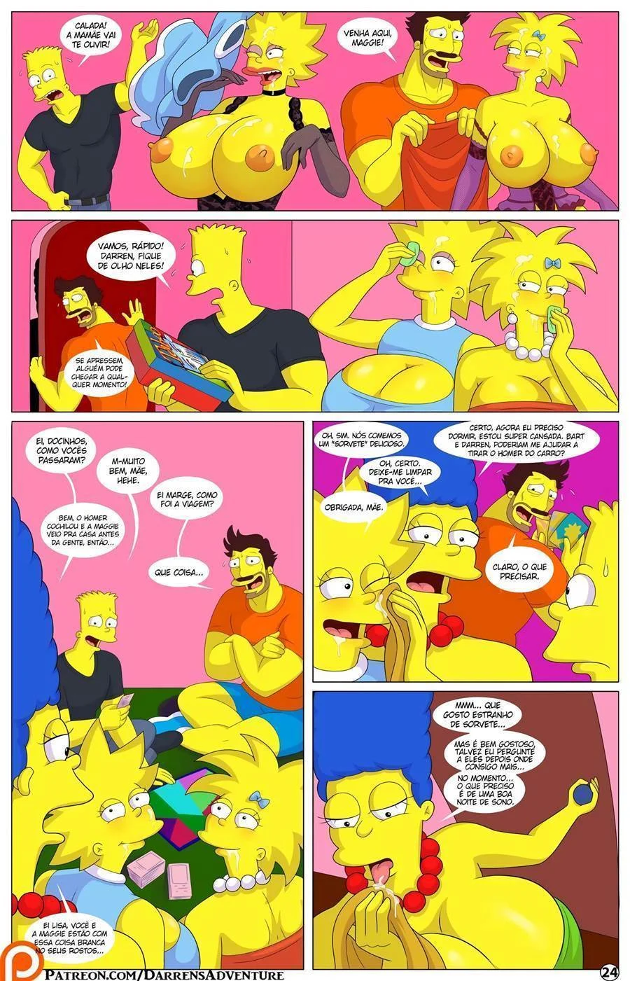 Aventuras Proibidas de Darren 3: Sexo Explícito com as Garotas dos Simpsons em HQ