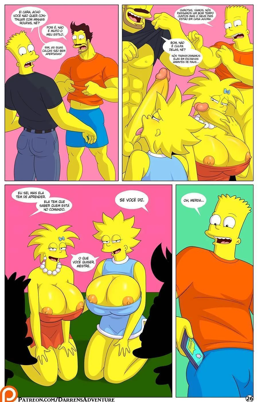 Aventuras Proibidas de Darren 3: Sexo Explícito com as Garotas dos Simpsons em HQ