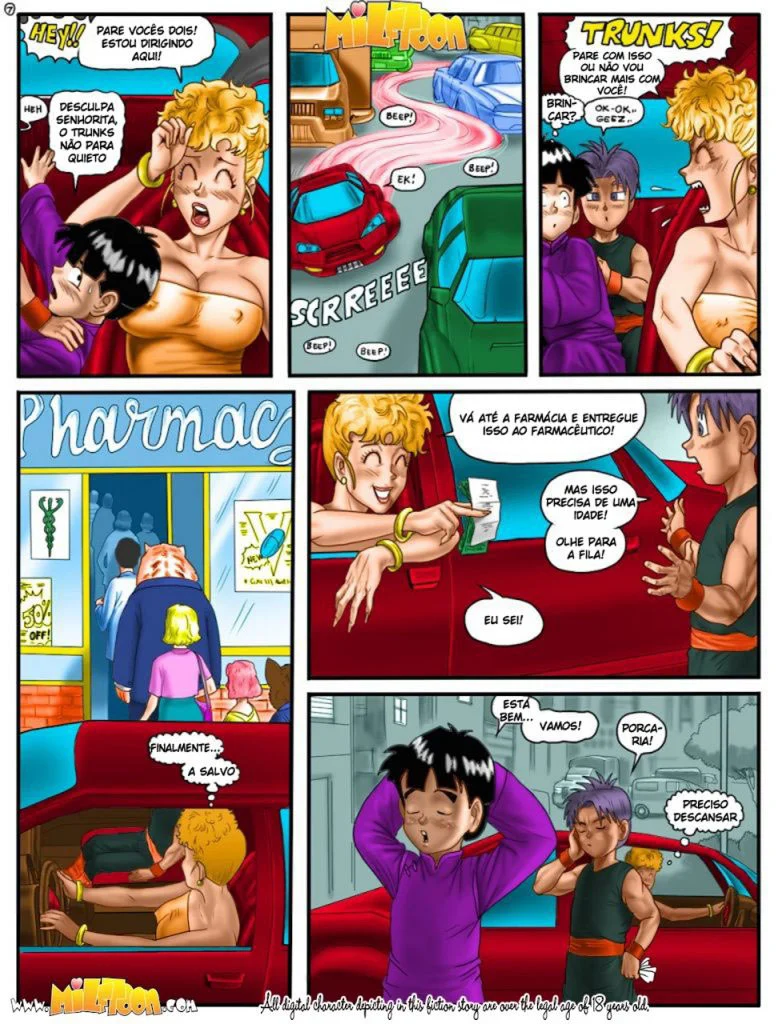 Trunks Transa com Vovó em HQ Picante - Milftoon Explícito