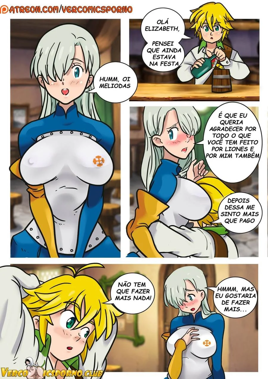 Elizabeth Submissa: Meliodas Dando Uma Surra de Prazer na Deusa Safada