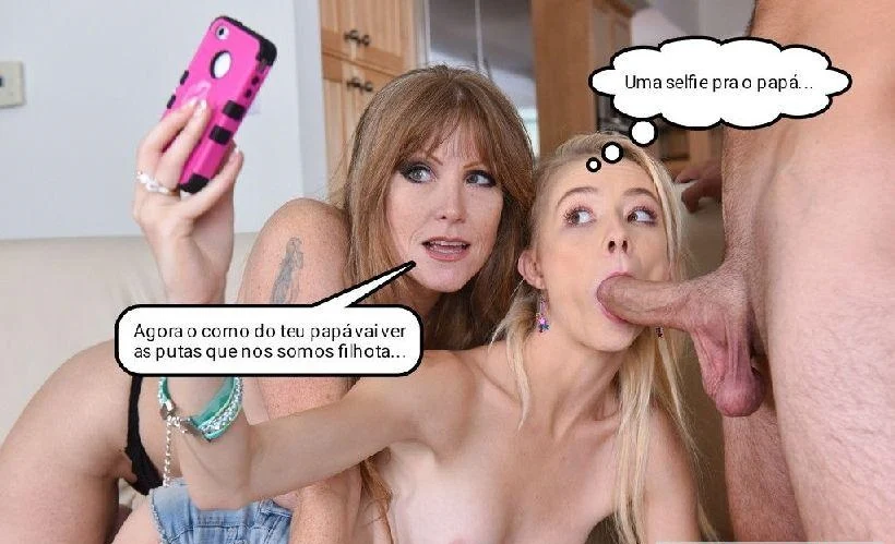 Incesto Proibido: Mãe e Filha no Mesmo Sexo com Amante - HQ Pornô Explícita