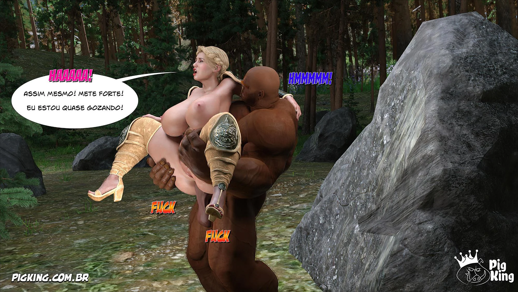 Pearas da Família Confinada: Suruba Proibida em HQ 3D Explícita