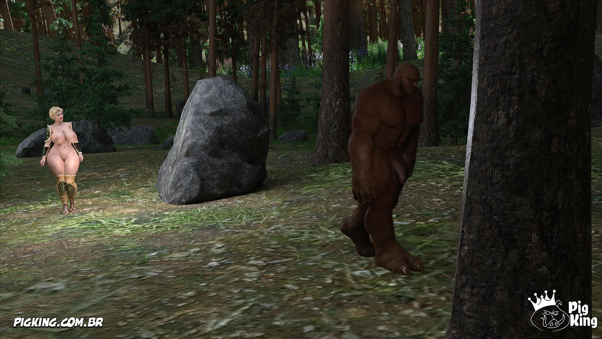 Pearas da Família Confinada: Suruba Proibida em HQ 3D Explícita