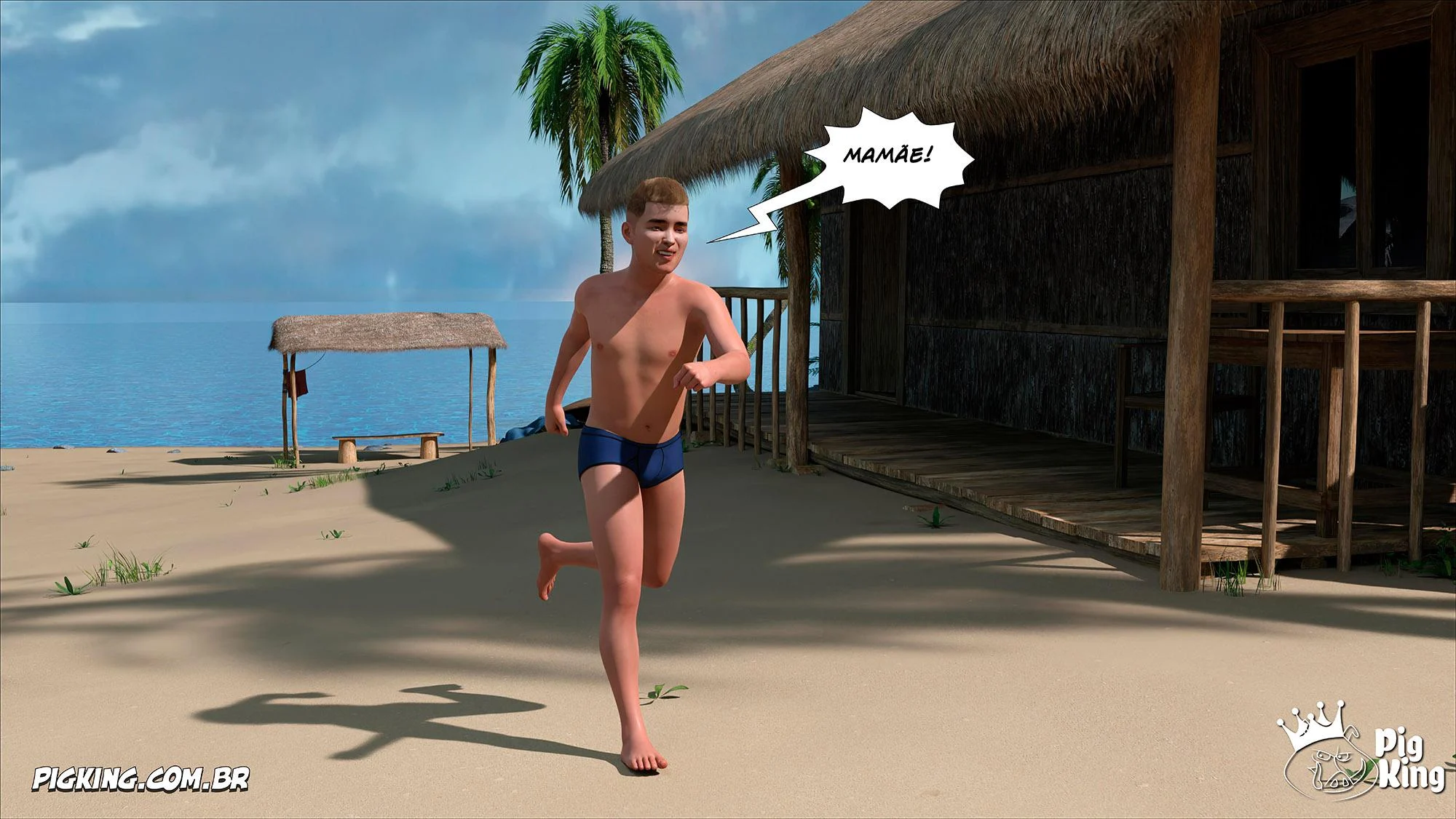 Quadrinhos Eróticos 3D: Família em Confusão Sexual Explícita