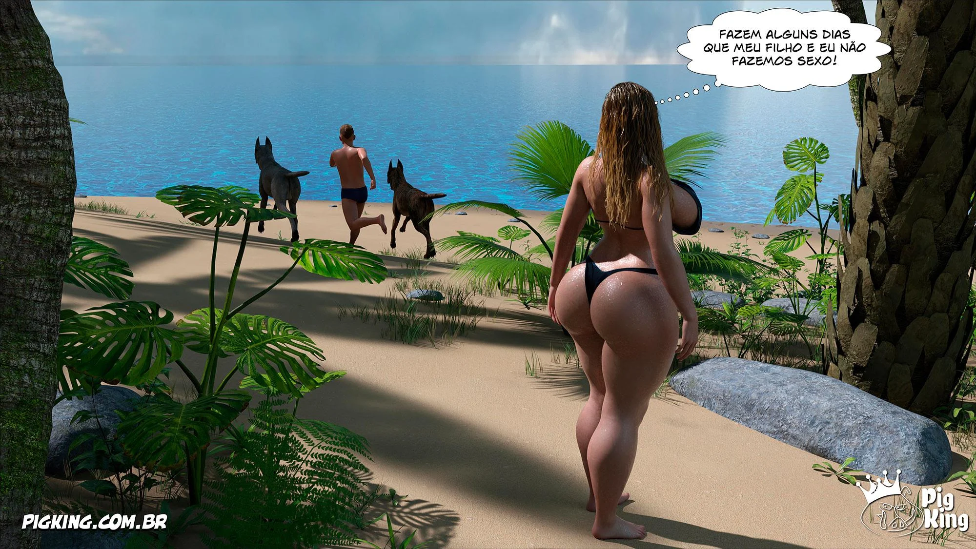 Quadrinhos Eróticos 3D: Família em Confusão Sexual Explícita