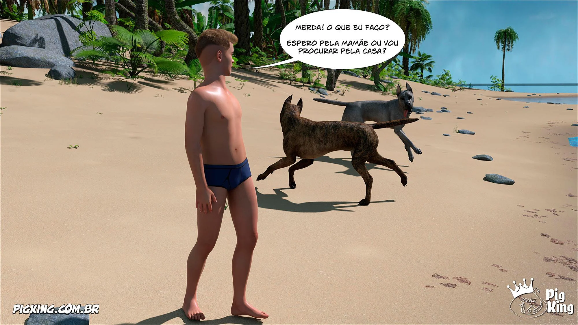 Quadrinhos Eróticos 3D: Família em Confusão Sexual Explícita