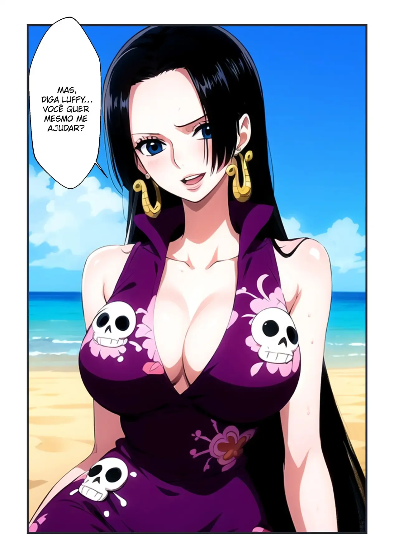 Luffy Fode a Imperatriz Hancock na Areia: Sexo Quente em One Piece