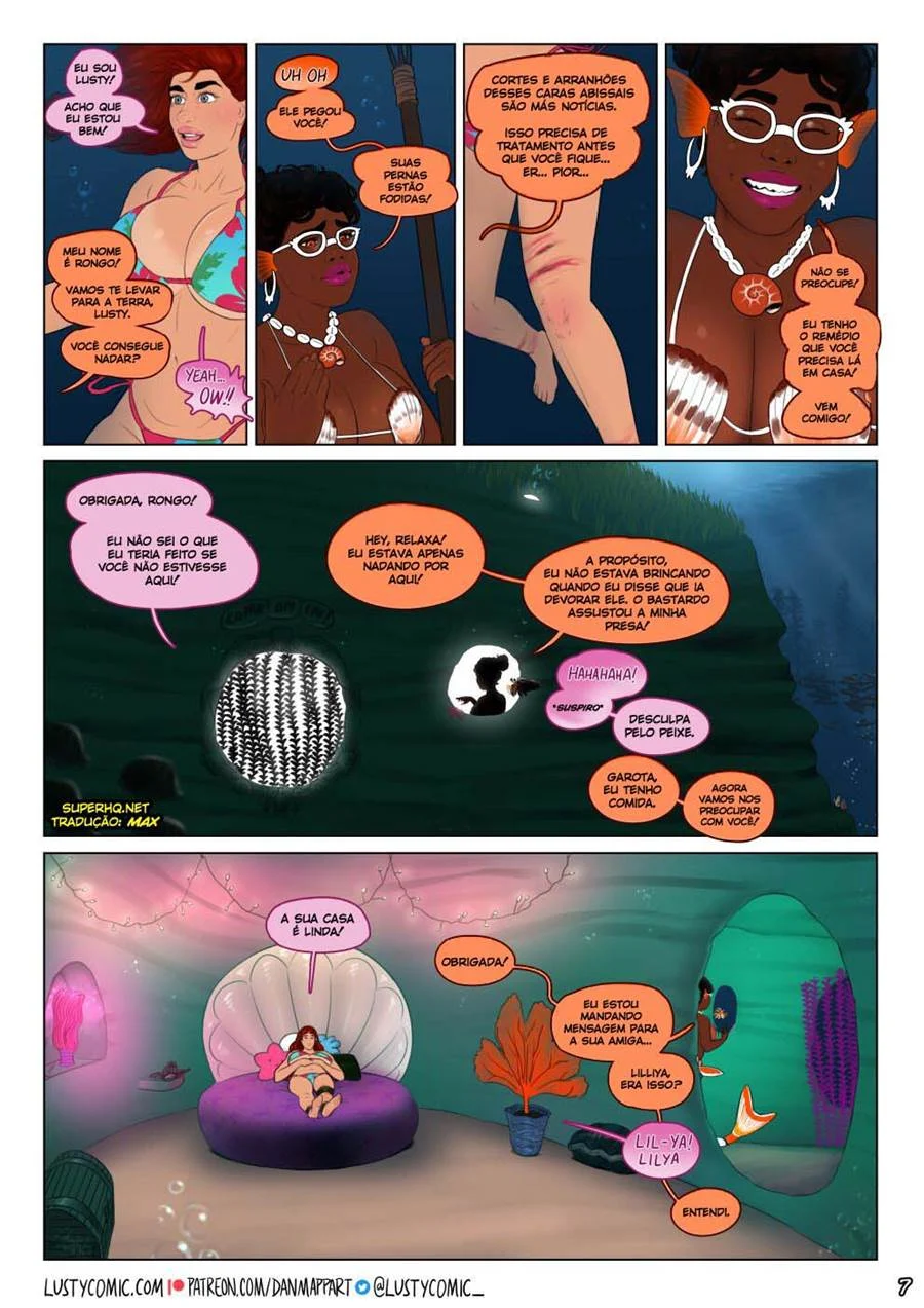 Luxúria Proibida com a Sereia: Uma Suruba Aquática em Quadrinhos