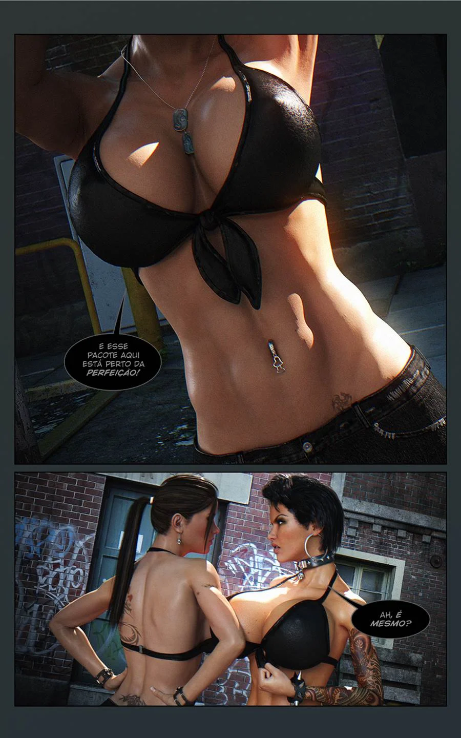 Sexo Explícito 3D: Luta Erótica entre Mulheres Peladas em Quadrinhos Proibidos