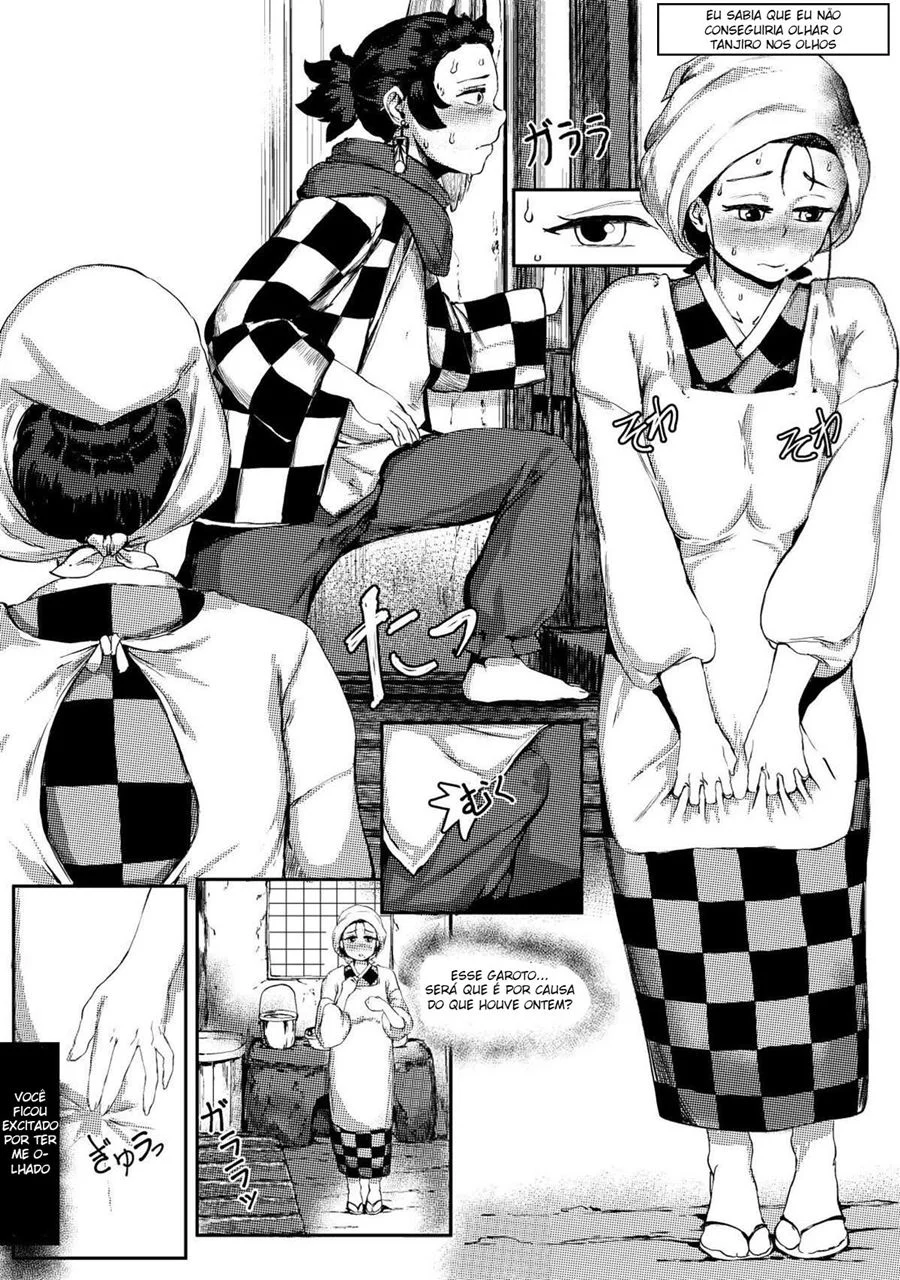 Mãe Gostosa Fode Duro com Filho em HQ Pornô de Demon Slayer