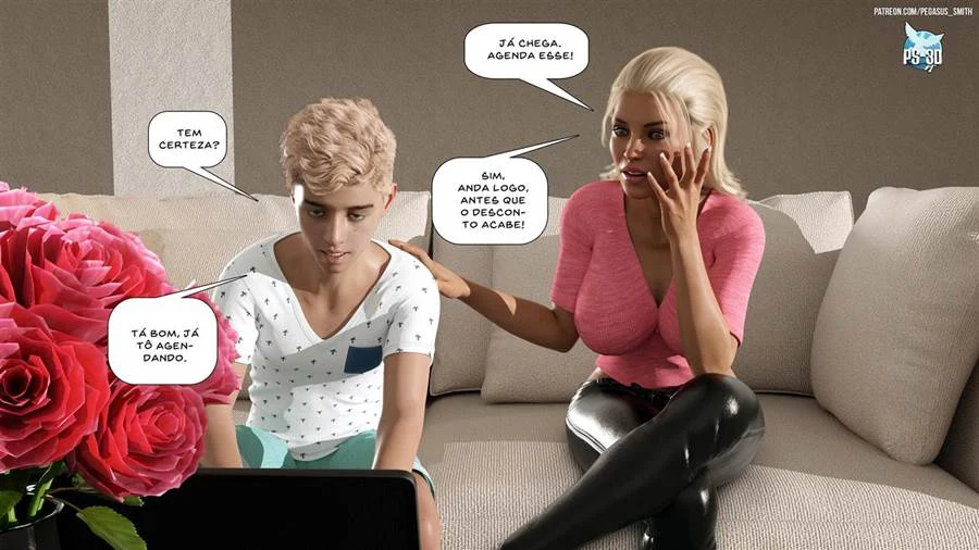 Mãe e Filho se Exibem no Resort: Sacanagem Nua e Proibida em 3D