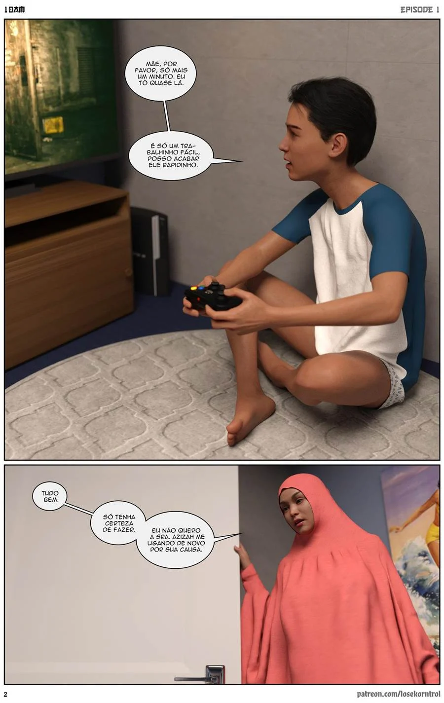 Mãe e Filho se Exibem no Resort: Sacanagem Nua e Proibida em 3D