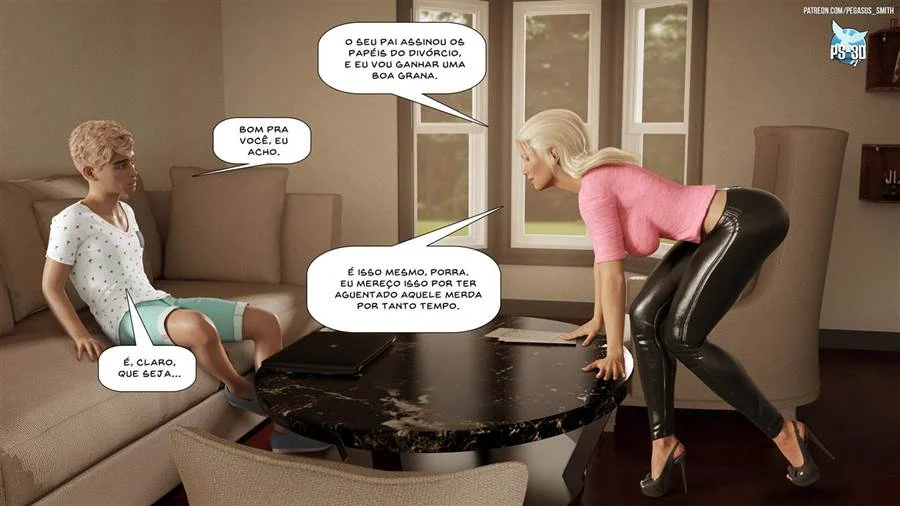 Mãe e Filho se Exibem no Resort: Sacanagem Nua e Proibida em 3D