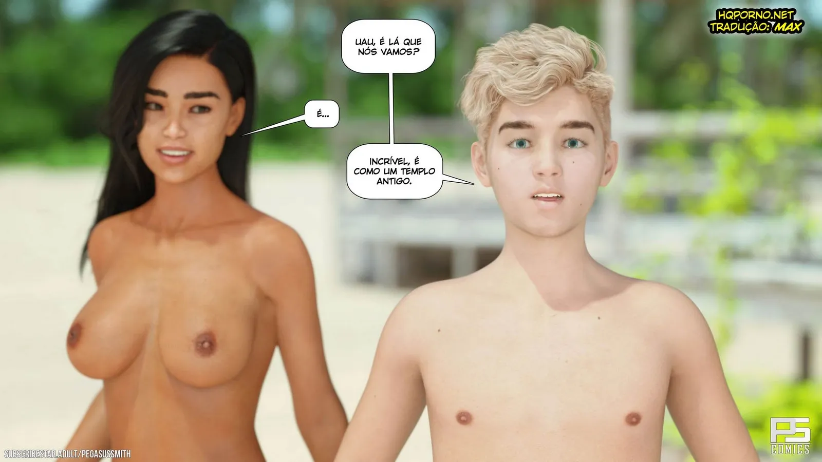 Mamãe Experiente Ensina Filho nos Bastidores do Resort de Naturismo