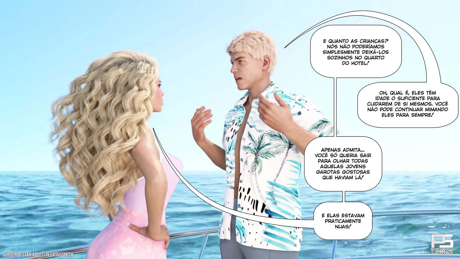 Mãe Safada Provoca o Próprio Filho em Resort de Nudismo - Quadrinhos Explícitos 3D