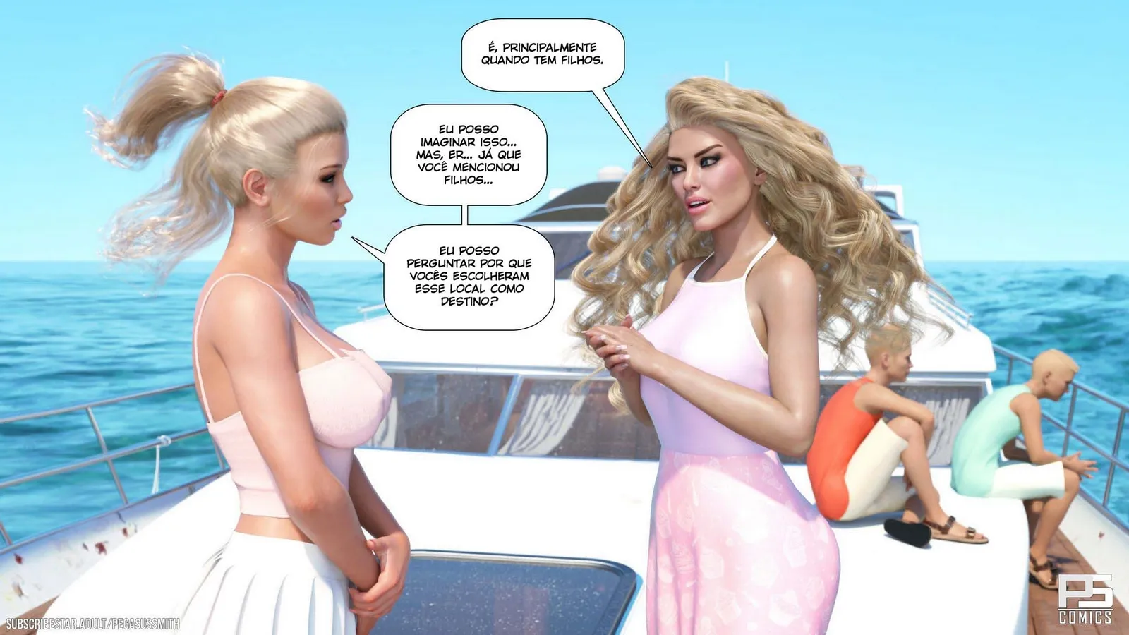 Mãe Safada Provoca o Próprio Filho em Resort de Nudismo - Quadrinhos Explícitos 3D