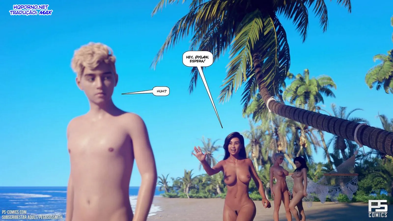 Ela se exibe nua no resort e o filho não se contém