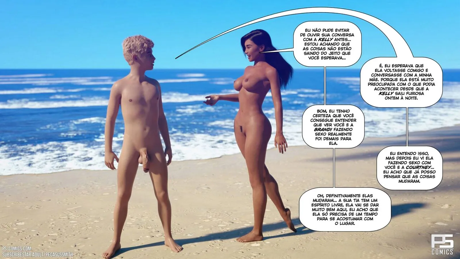 Ela se exibe nua no resort e o filho não se contém